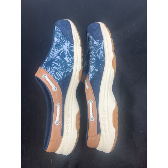 Women's Easy Spirit Travelport 17 Leather Slip On Clog Shoes Size 10N Blue EUC - Picture 5 of 6